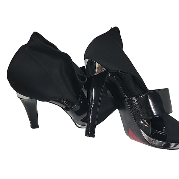 Luichiny Marching On Black Open Toe Platform Stilleto Heel Shoes Size 10 M - Picture 12 of 15